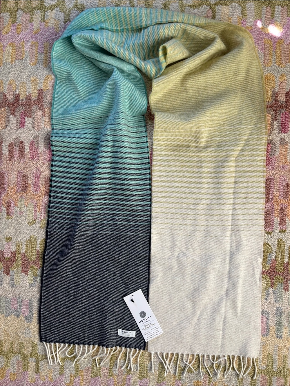 McNutt of Donegal Jasmine Ombré Merino Lambswool Scarf woven in Ireland NWT - Picture 9 of 15